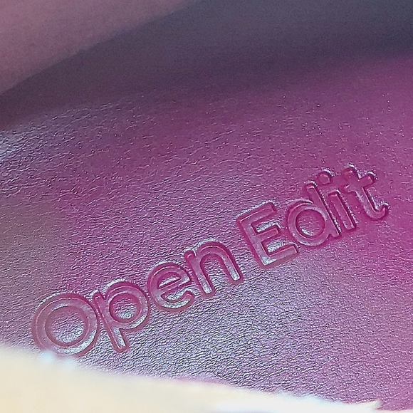 NEW Open Edit Burgundy Leather Ederika Clear Wedge Pointy Toe Ankle Boots i131 - Picture 10 of 14